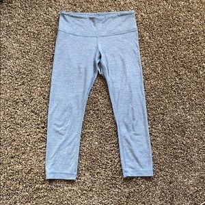 Lululemon blue heather crop leggings size 6